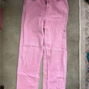 Madewell Pink Baggy Straight Leg Jeans